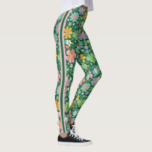 Pastellfarbene Wildblumen in rosa, Lila orange und Leggings