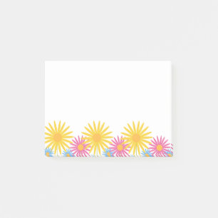 Pastellfarbene Wildblumengirlande auf Weiß Post-it Klebezettel