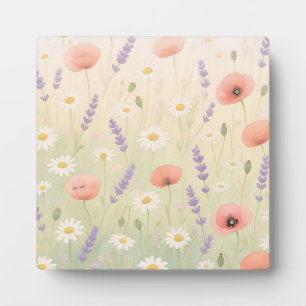 Pastellfarbene Wildblumenwiese Sanfte Blüte Fotoplatte