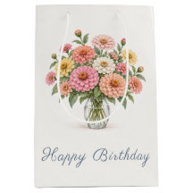 Pastellfarbene Zinnias Alles Gute zum Geburtstag