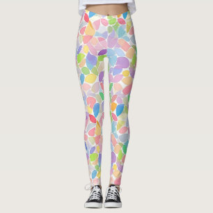 Pastellfarbener Frühlingsmosaik Leggings