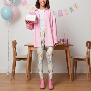 Pastellfarbener glitzernder abstrakter Karo- und P Leggings