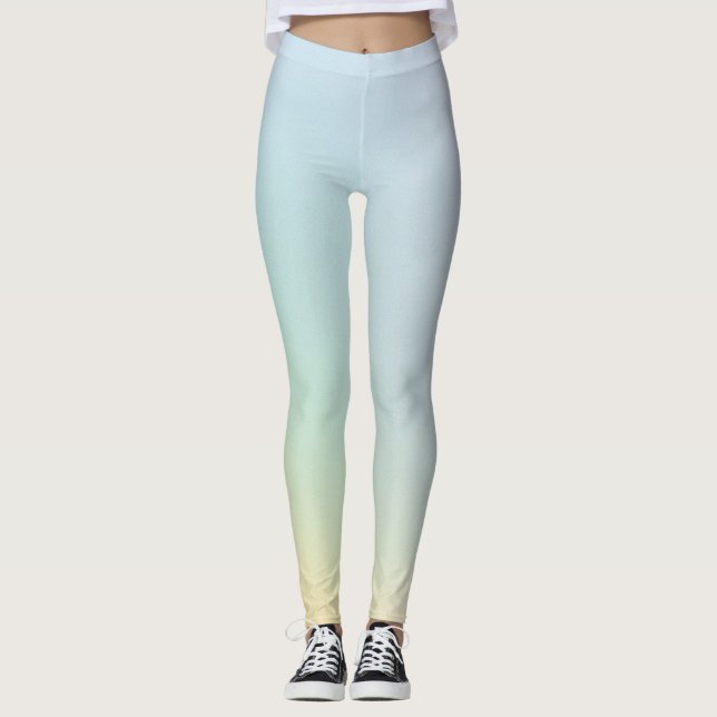 Pastellfarbener Gradient Vintage Muster  Leggings (Vorderseite)