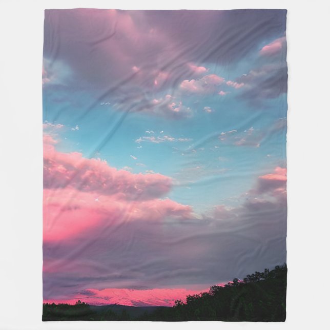Pastellfarbener Himmel Fleecedecke (Vorderseite)