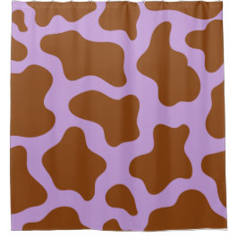 pastellfarbener lila Kuhdruck Duschvorhang