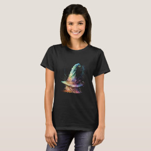 Pastellfarbener moderner Hexenhut Schwarz Hallowee T-Shirt