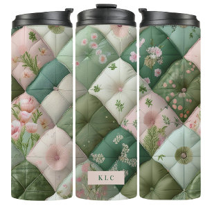 Pastellfarbener Puffy-Quilt-Kaffeereisebecher Thermosbecher