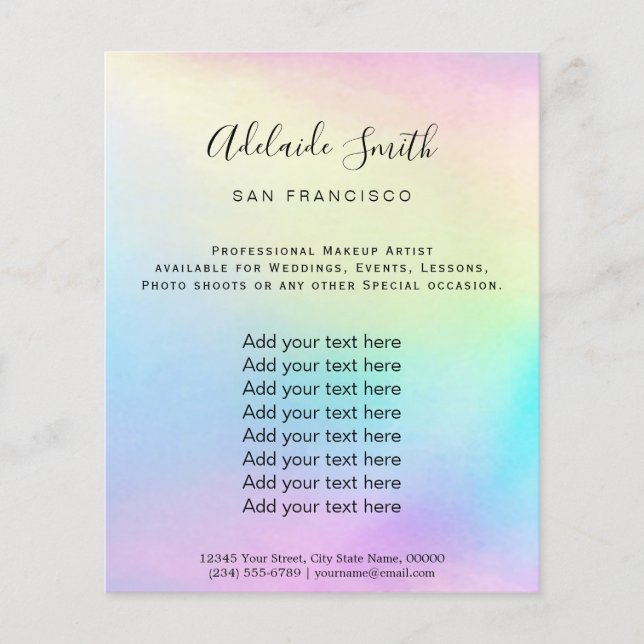 pastellfarbener Regenbogen Flyer (Vorne)