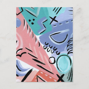 Pastellfarbener Retro-Druck Postkarte