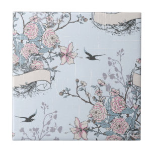 pastellfarbener Shabby Chic Fliese