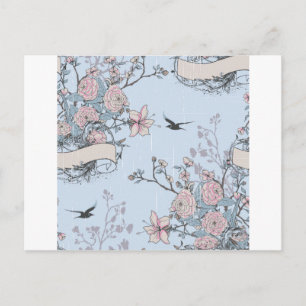 pastellfarbener Shabby Chic Postkarte