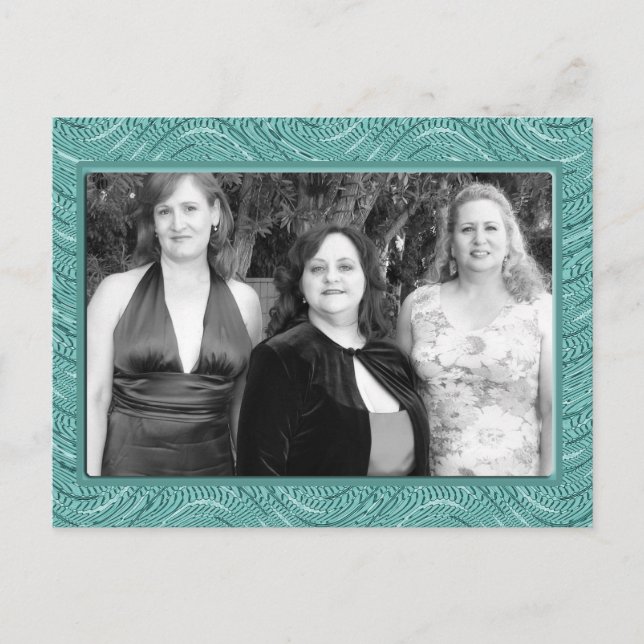 pastellfarbener türkisfarbener Rahmen Postkarte (Vorderseite)