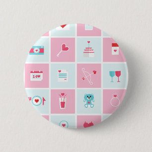 pastellfarbener Valentinstag Button