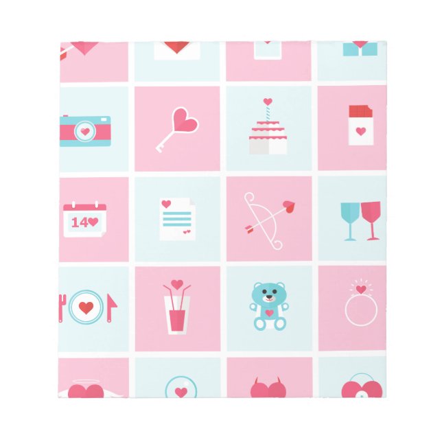 pastellfarbener Valentinstag Notizblock (Vorderseite)