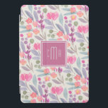 Pastellfarbenes Blumenmuster mit Monogramm iPad Pro Cover<br><div class="desc">Ein wunderschönes pastellfarbenes,  blumenfarbenes Wassermuster in Rosa,  Himbeeren,  Blues,  Grüntönen und Lilaks,  das mit dem quadratischen Rahmen um Ihr Monogramm koordiniert wird. Personalisieren Sie das Muster in der einfach zu bedienenden Textvorlage,  indem Sie es bearbeiten.</div>