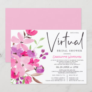 Pastellfarbenes, florales Brautparty Einladung