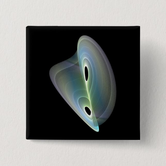 pastellfarbenes Fraktal Button (Vorderseite)