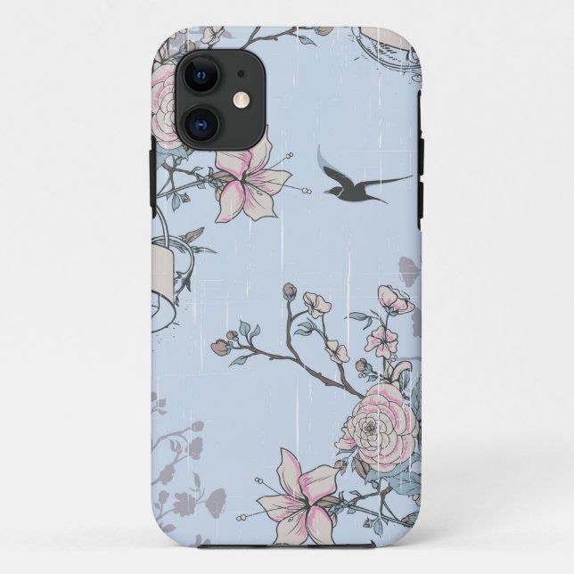 pastellfarbenes Shabby Chic Case-Mate iPhone Hülle (Rückseite)