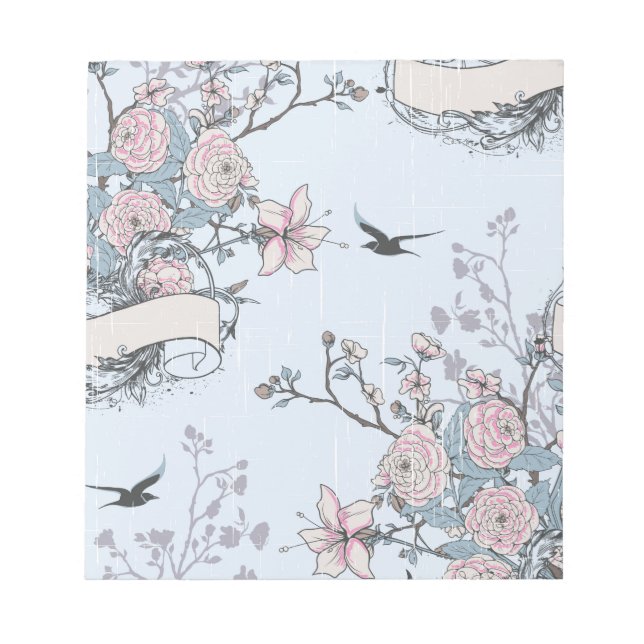 pastellfarbenes Shabby Chic Notizblock (Vorderseite)