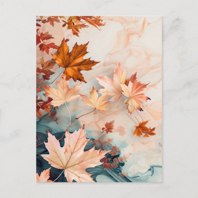 Pastellfarbenes Wasser - Illustration von Blätter Postkarte (Vorderseite)