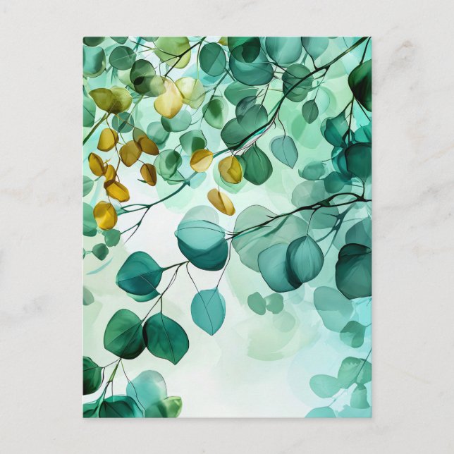 Pastellfarbenes Wasser - Illustration von Blätter Postkarte (Vorderseite)