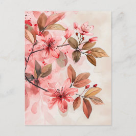 Pastellfarbenes Wasser - Illustration von Blätter Postkarte