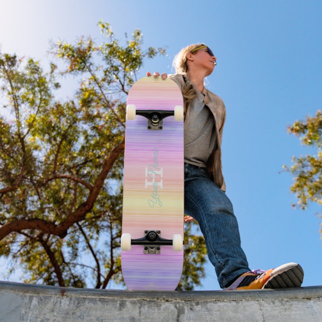 Pastellfarbenlinien Monogram-Skateboard HAMbywG Skateboard (Außen 1)