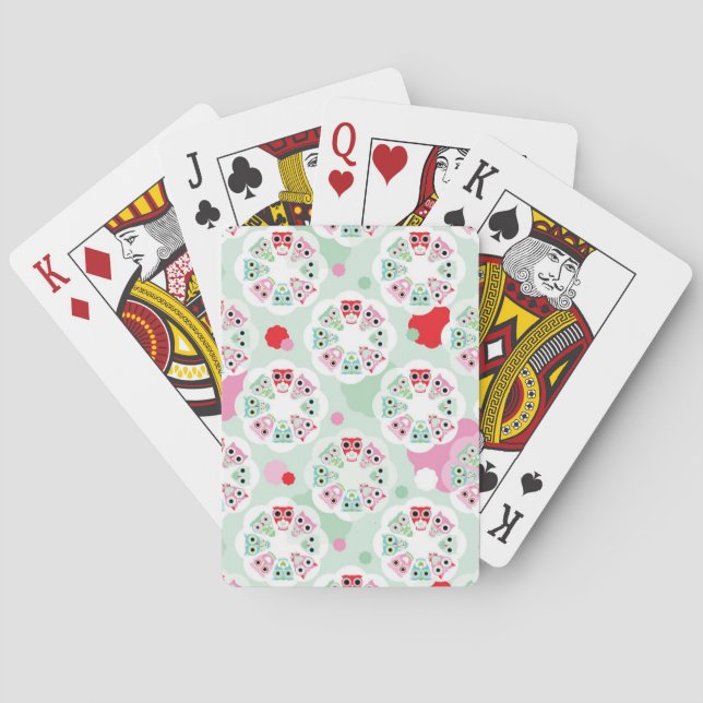 Pastellfarbenmuster der Blume Spielkarten (Rückseite)