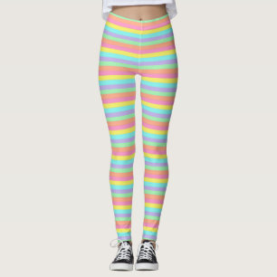 Pastellfarbgestreifte Leggings