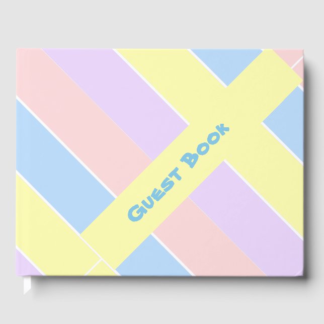 Pastellfeder-Streifen Gästebuch (Vorderseite)