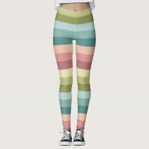Pastellfeder-Streifen Leggings