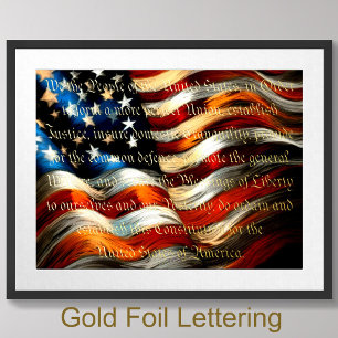 Pastellflagge Zeichnend Präambel Gold Foliendrucke