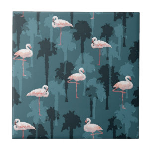 Pastellflamingos auf aquamarinem fliese