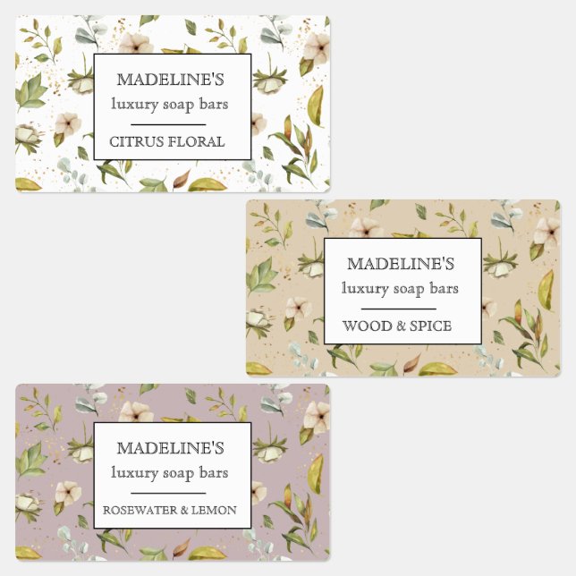 Pastellfloralseifen, elegant klebeartig etiketten (Gruppe)