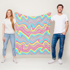 Pastellflüssigkeitswellen Fleecedecke