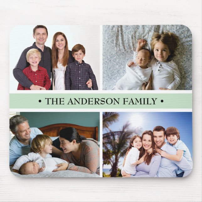 PastellFoto-Collagen-Gewohnheit des GRÜN-4 Mousepad (Vorne)