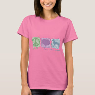 Pastellfrieden, Liebe und Weimaraners T-Shirt