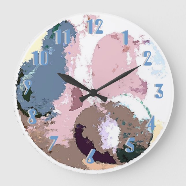 Pastellfrucht-Motiv Große Wanduhr (Vorderseite)