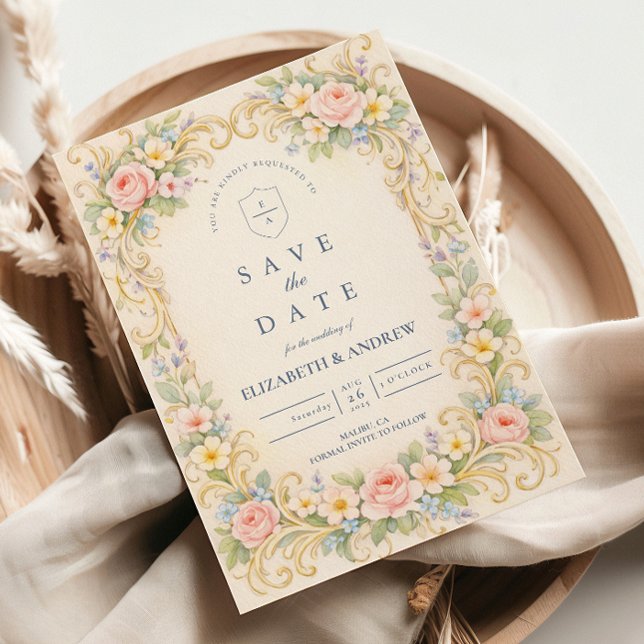 Pastellgarten Barockrosen-Hochzeit Save The Date (Von Creator hochgeladen)