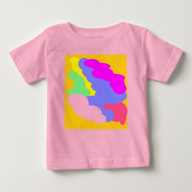 Pastellgelb niedliche Puffsformen Baby T-shirt (Vorderseite)