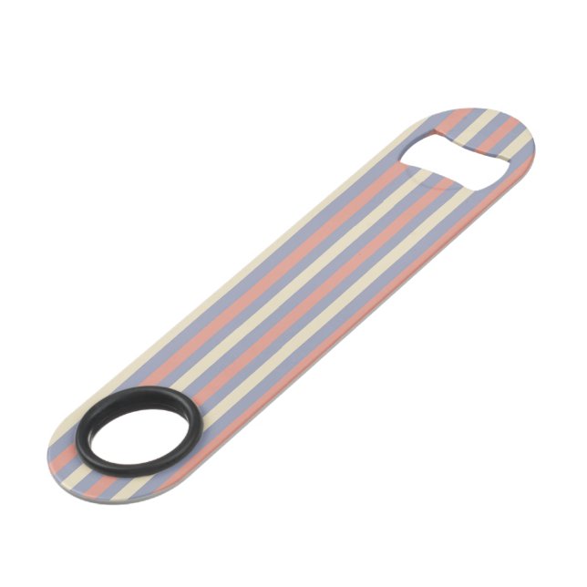 Pastellgelb, orange und blau speed flaschenöffner (Vorderseite Schrägansicht)