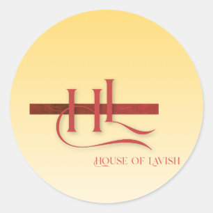 Pastellgelb Rot Gold House Of Lavish Klassisch Runder Aufkleber