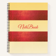 Pastellgelb-Rot-Gold-Signatur-Notizbuch