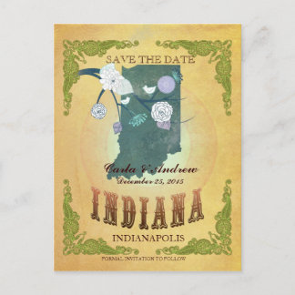 Pastellgelb Save the Date - Karte mit hübschen Vög