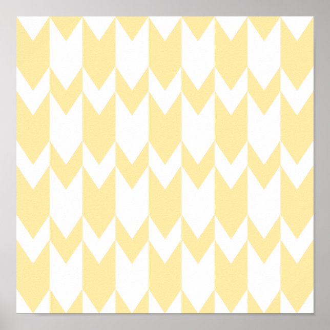 Pastellgelb und Zickzack Muster. Poster (Vorne)