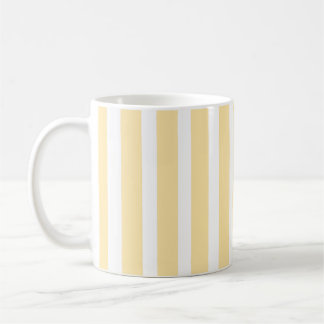 Pastellgelb-weiße vertikale Streifen Kaffeetasse
