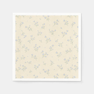 Pastellgelbe blaue Blumen Vintage-Baby-Party Serviette