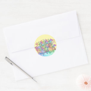 Pastellgelbe Blume Runder Aufkleber