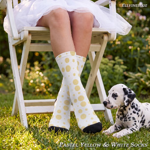 Pastellgelbe Dalmatiner-Punkte Tierprint Socken
