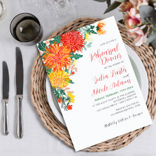 Pastellgelbe Frühlings-Dahlie-Probedinner Einladung